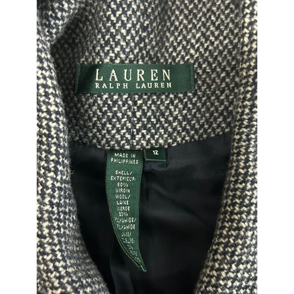Lauren Ralph Lauren Women's Size 12 Tweed Blazer Jacket Virgin Wool Blend - Picture 3 of 11